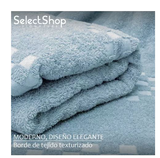 Foto 4 pulgar | Toallas de Baño SelectShop Azul de Algodón Absorbente 2 Piezas