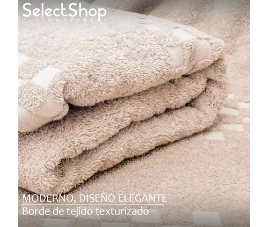 Foto 3 pulgar | Toallas de Baño SelectShop Beige de Algodón Absorbente 2 Piezas