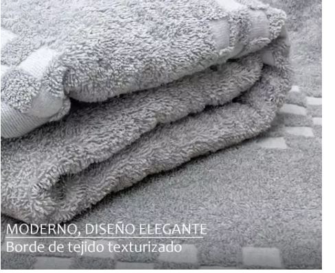 Foto 2 | Toallas de Baño SelectShop Gris de Algodón Absorbente 2 Piezas