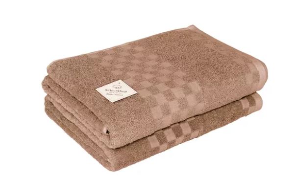 Toallas de Baño SelectShop Marrón de Algodón Absorbente 2 Piezas