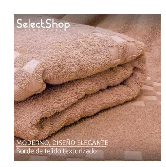 Foto 3 pulgar | Toallas de Baño SelectShop Marrón de Algodón Absorbente 2 Piezas