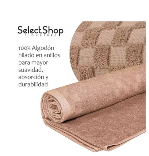 Foto 4 pulgar | Toallas de Baño SelectShop Marrón de Algodón Absorbente 2 Piezas