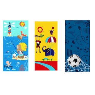 Foto 1 | Paquete De 3 Toallas De Playa Rectangulares De Algodón De 75 X 150 Cm Para Niños - Venta Internacional.