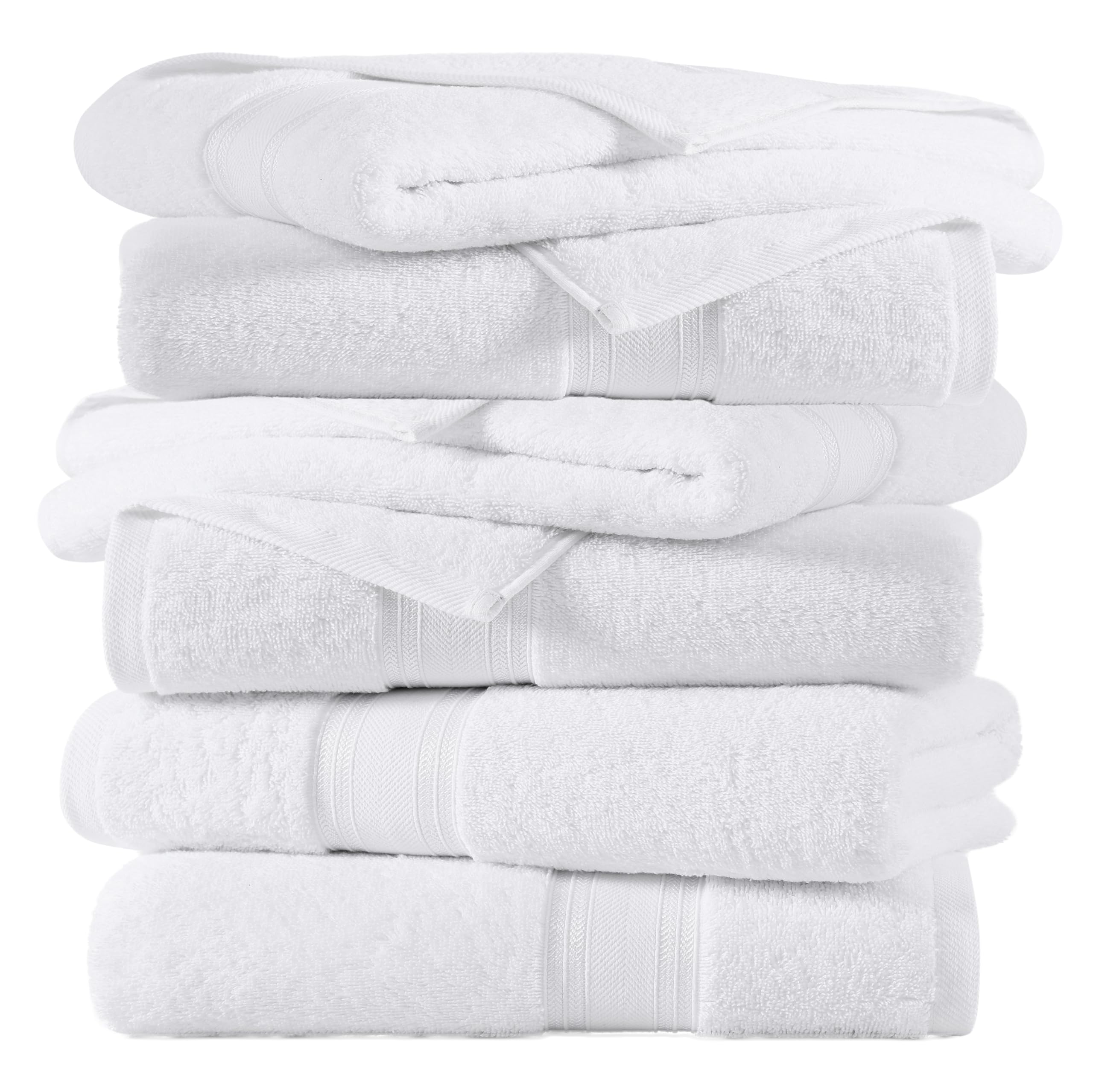 Foto 3 pulgar | Juego De Toallas Bath Lane Linen, Color Blanco, 100% Algodón, 6 Piezas - Venta Internacional.