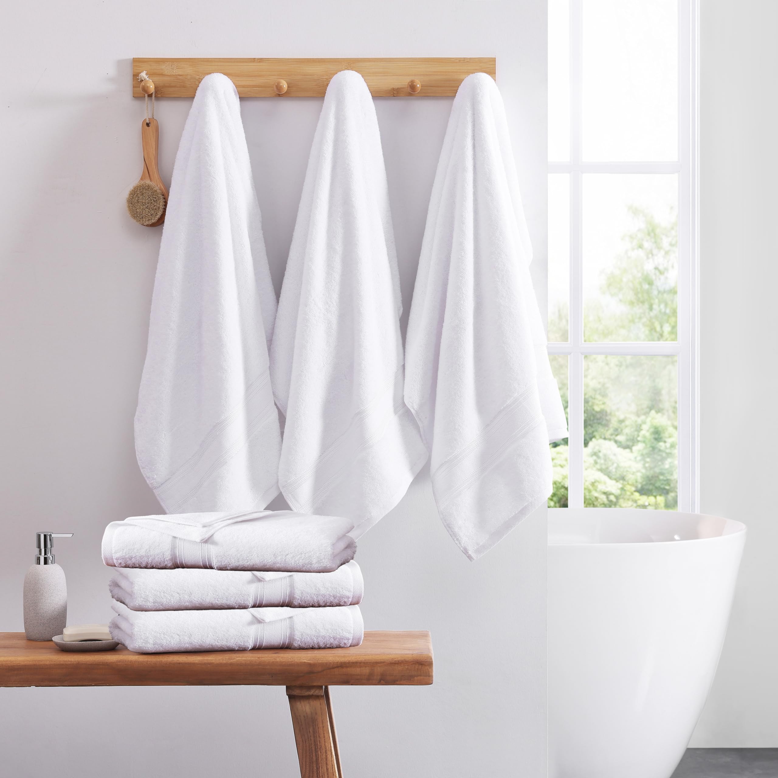 Foto 5 pulgar | Juego De Toallas Bath Lane Linen, Color Blanco, 100% Algodón, 6 Piezas - Venta Internacional.