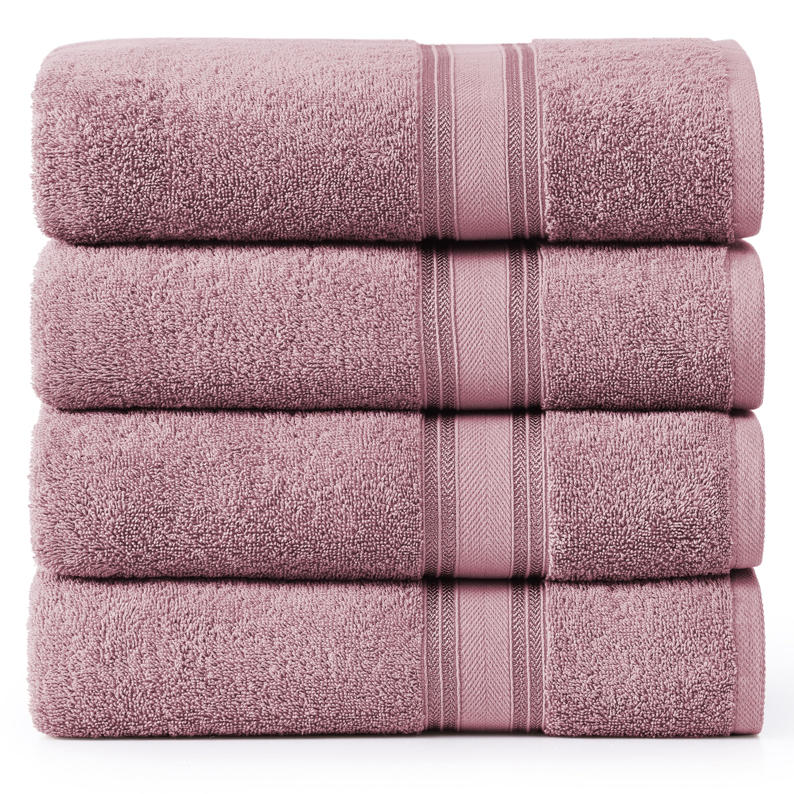 Juego De Toallas De Baño Lane Linen Luxury, 100% Algodón, 4 Piezas, Wishful Mauve - Venta Internacional.