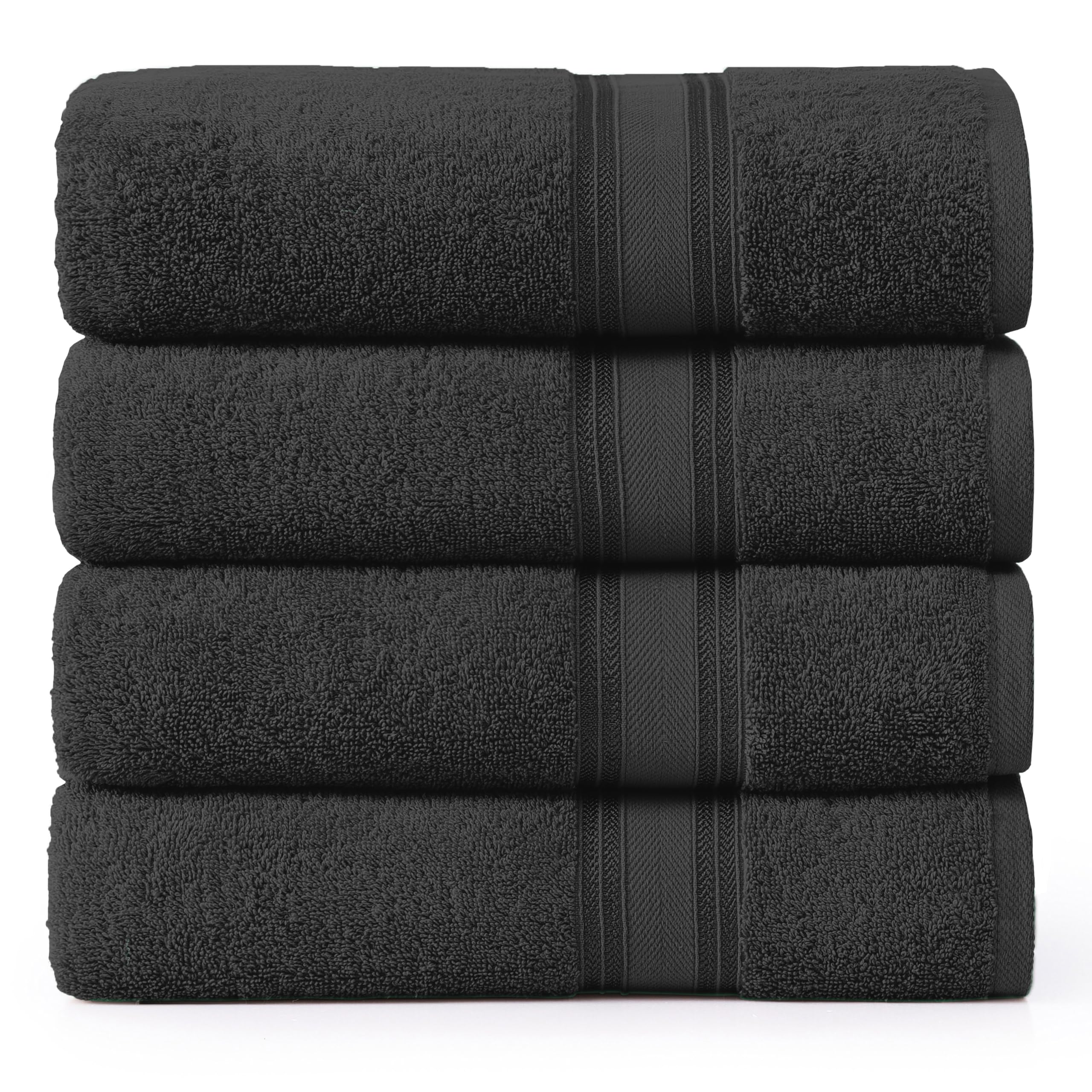 Juego De Toallas Bath Lane Linen Luxury Black 100% Algodón X4 - Venta Internacional.