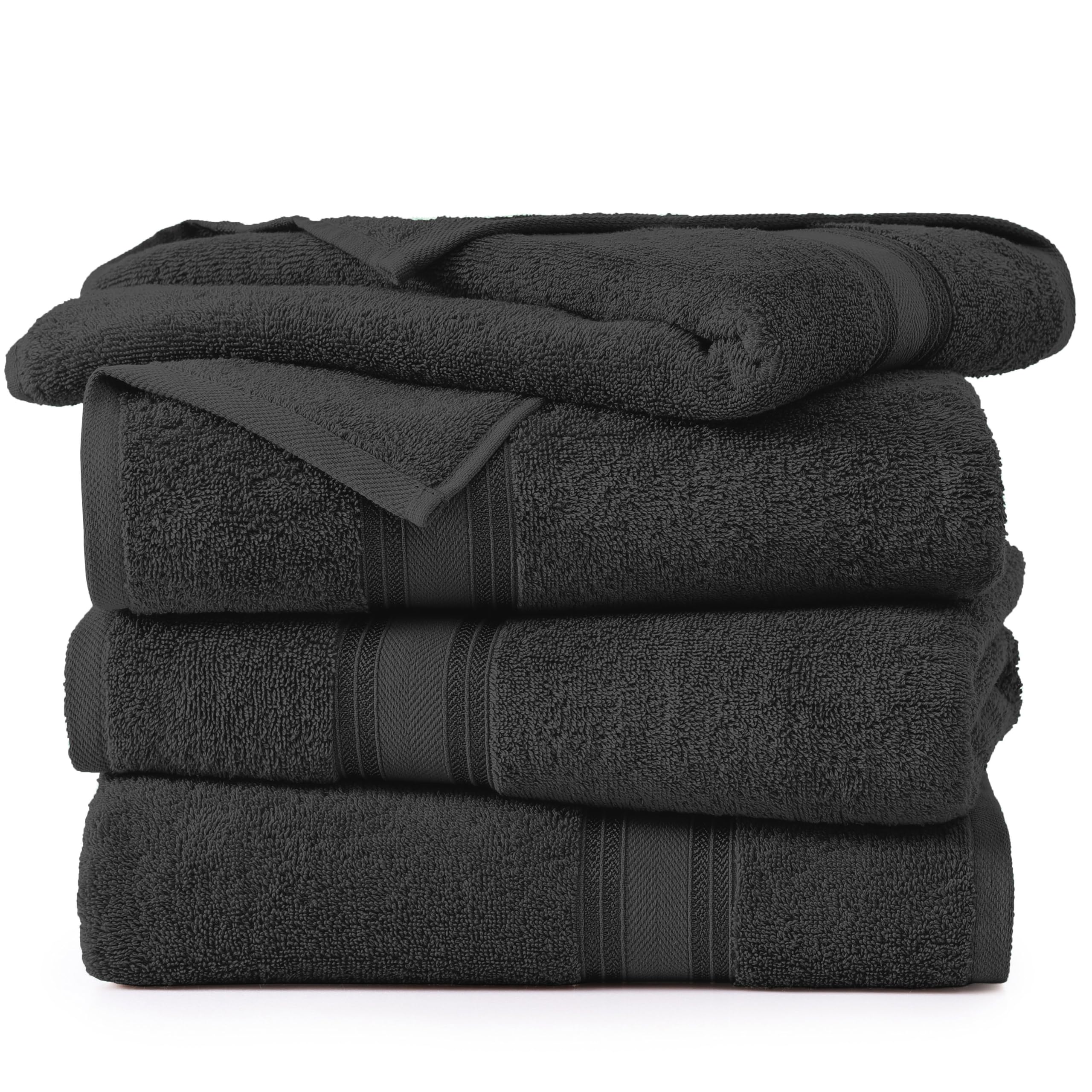 Foto 2 | Juego De Toallas Bath Lane Linen Luxury Black 100% Algodón X4 - Venta Internacional.