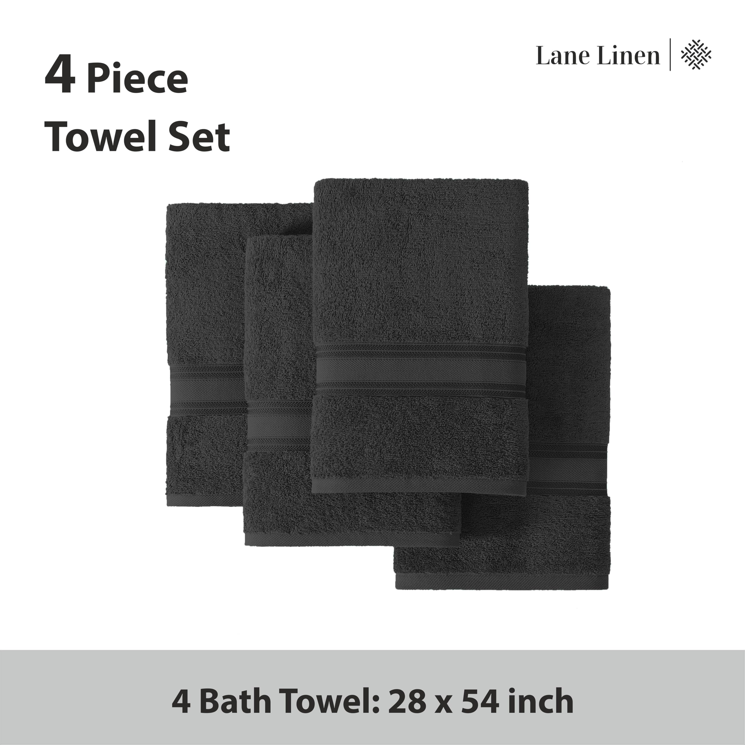 Foto 5 pulgar | Juego De Toallas Bath Lane Linen Luxury Black 100% Algodón X4 - Venta Internacional.