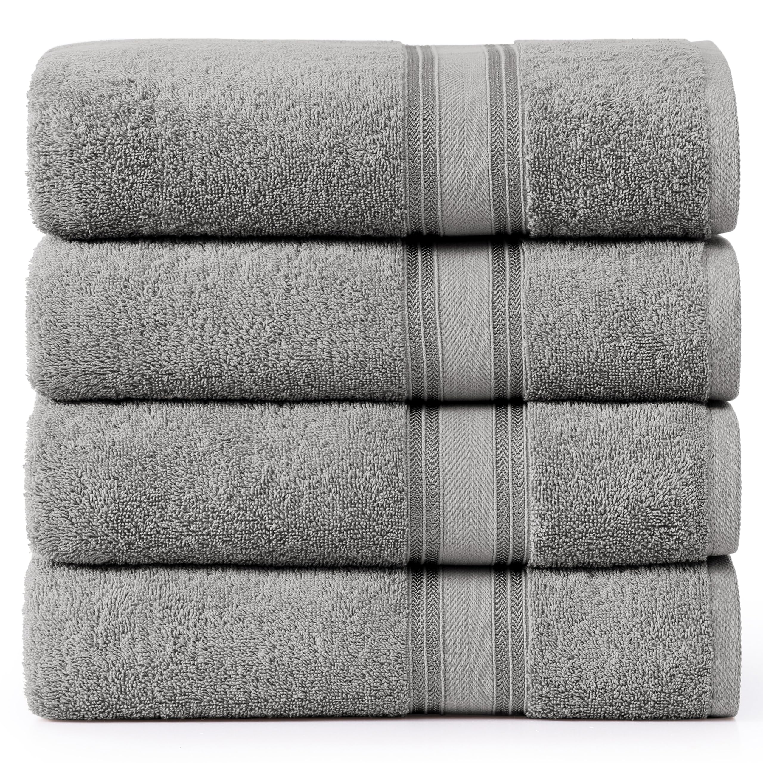 Juego De Toallas De Baño Lane Linen Luxury, 100% Algodón, 4 Piezas, Gris, 70 X 140 Cm - Venta Internacional.