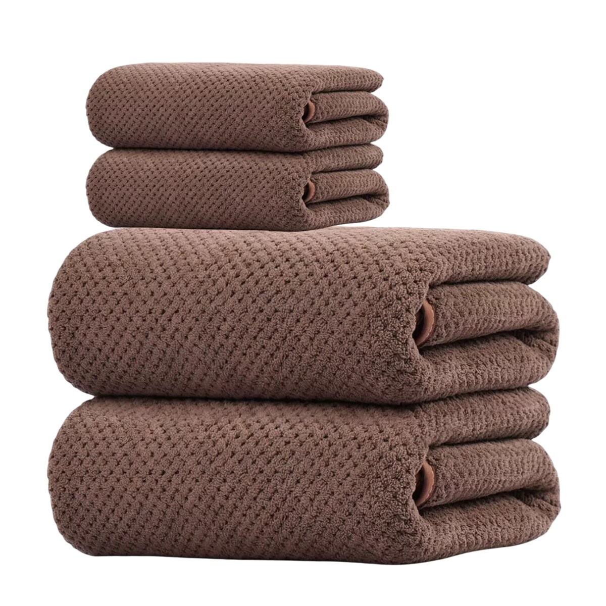 Kit 4 Tuallas Toallas Baño Completo Grande,70×140cm+35×75cm Marron $659