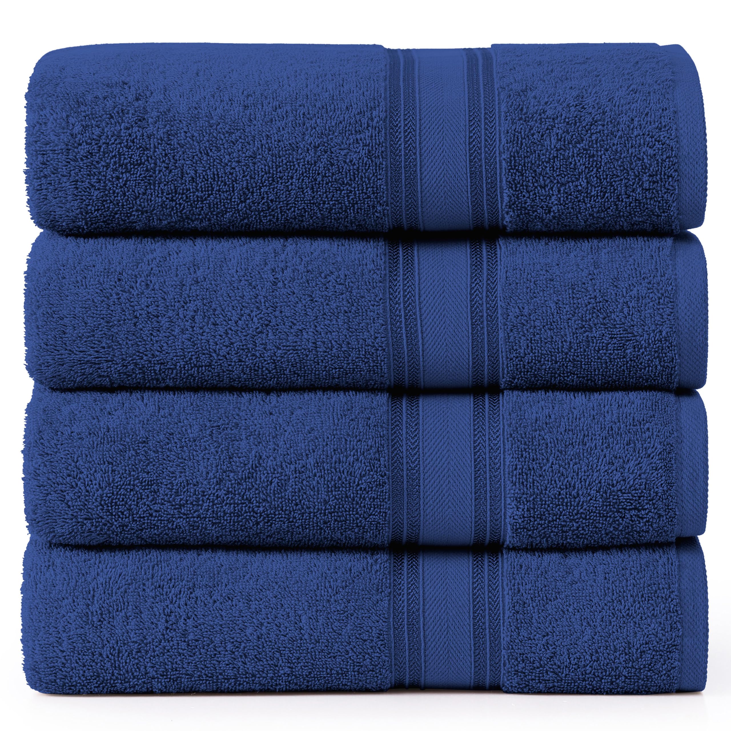 Juego De Toallas De Baño Lane Linen, Extra Grandes, Paquete De 4, Azul Marino - Venta Internacional.