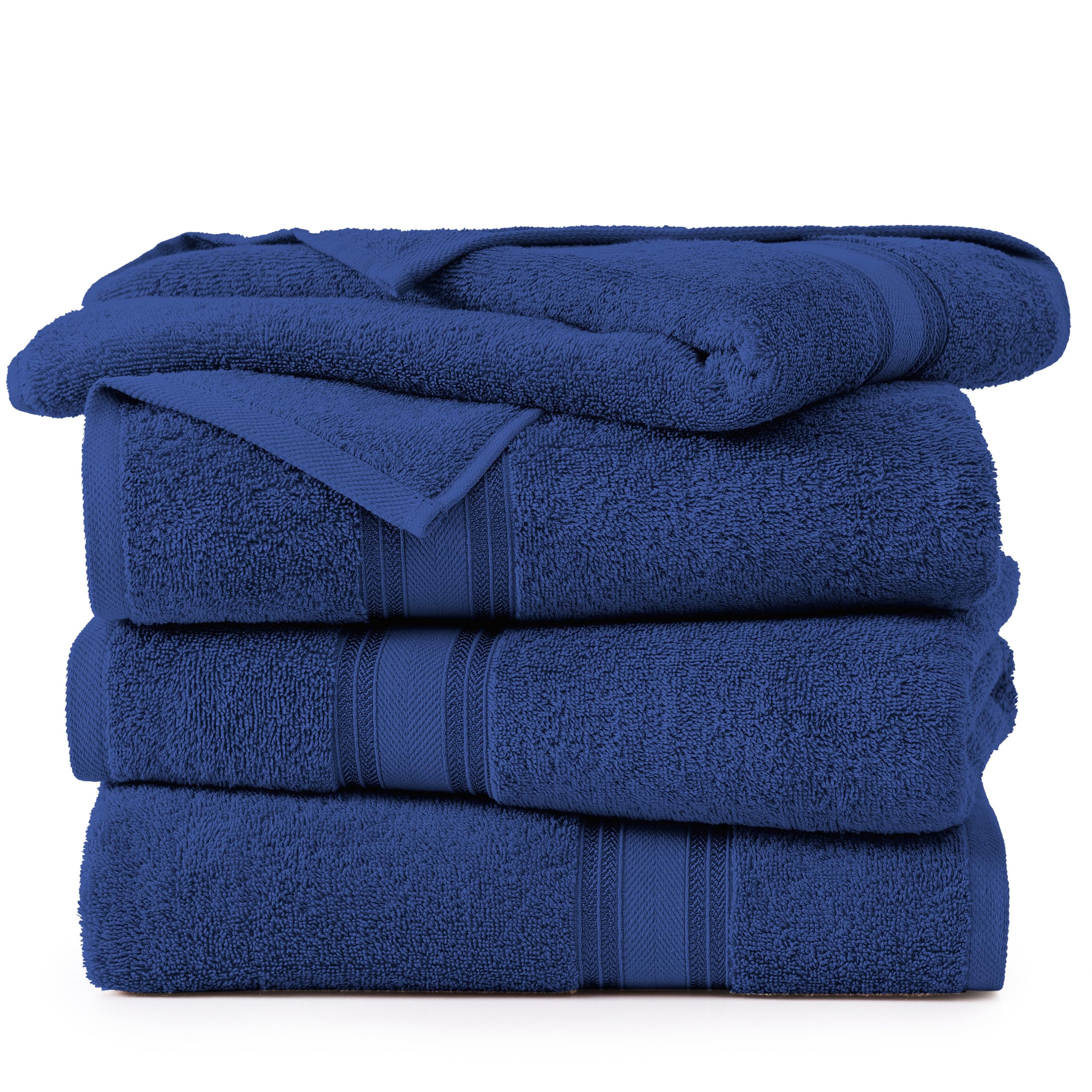 Foto 2 | Juego De Toallas De Baño Lane Linen, Extra Grandes, Paquete De 4, Azul Marino - Venta Internacional.