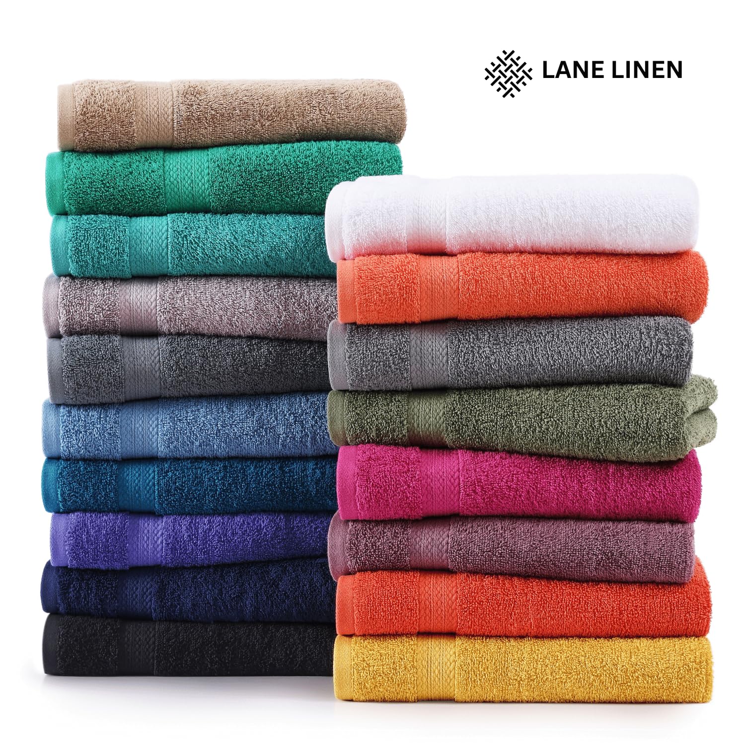 Foto 7 | Juego De Toallas De Baño Lane Linen, 100% Algodón, Paquete De 4 Unidades, 35 X 66 Cm, Color Gris Frío - Venta Int