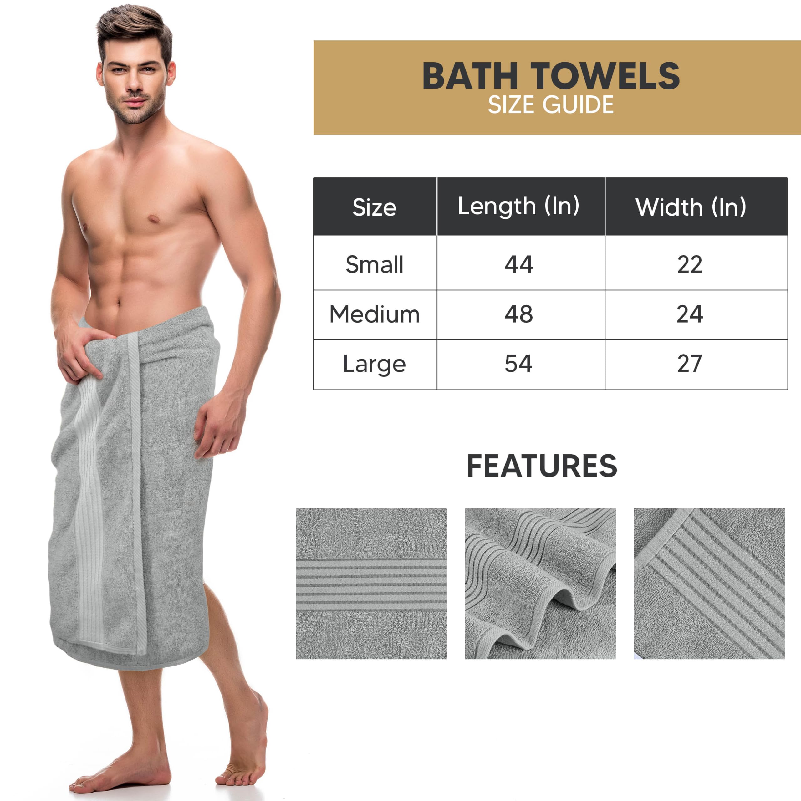 Foto 4 pulgar | Juego De Toallas De Baño Utopia Towels, 100% Algodón Hilado En Anillos, Paquete De 4 - Venta Internacional.