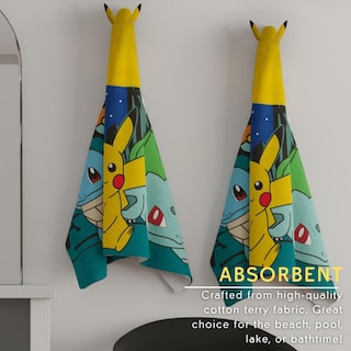 Foto 3 | Toalla Con Capucha, Algodón Suave Para Niños, Anime Y Pokémon De Franco - Venta Internacional.