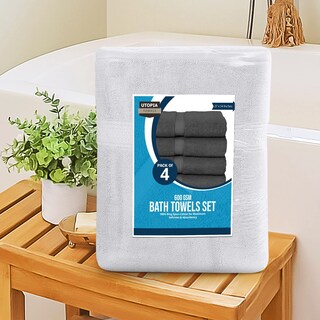 Foto 5 | Juego De Toallas De Baño Utopia Towels, Paquete De 4, 100% Algodón, 600 G/m² (70 X 140 Cm) - Venta Internacional.