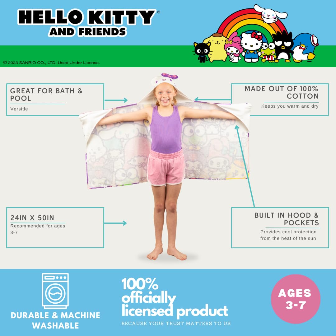 Foto 4 pulgar | Toalla Con Capucha Franco Hello Kitty & Friends Kids 60x120 Cm - Venta Internacional.