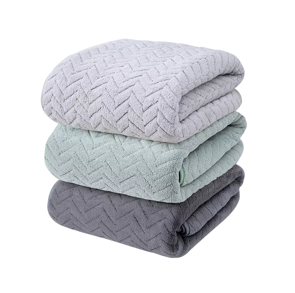 Foto 2 pulgar | Toallas de Baño Grande 70×140 cm 3 Piezas Gris claro + Gris Oscuro + Verde