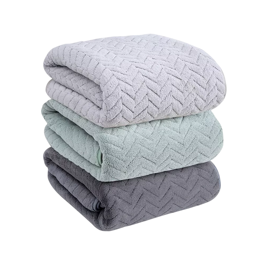 Foto 5 pulgar | Toallas de Baño Grande 70×140 cm 3 Piezas Gris claro + Gris Oscuro + Verde