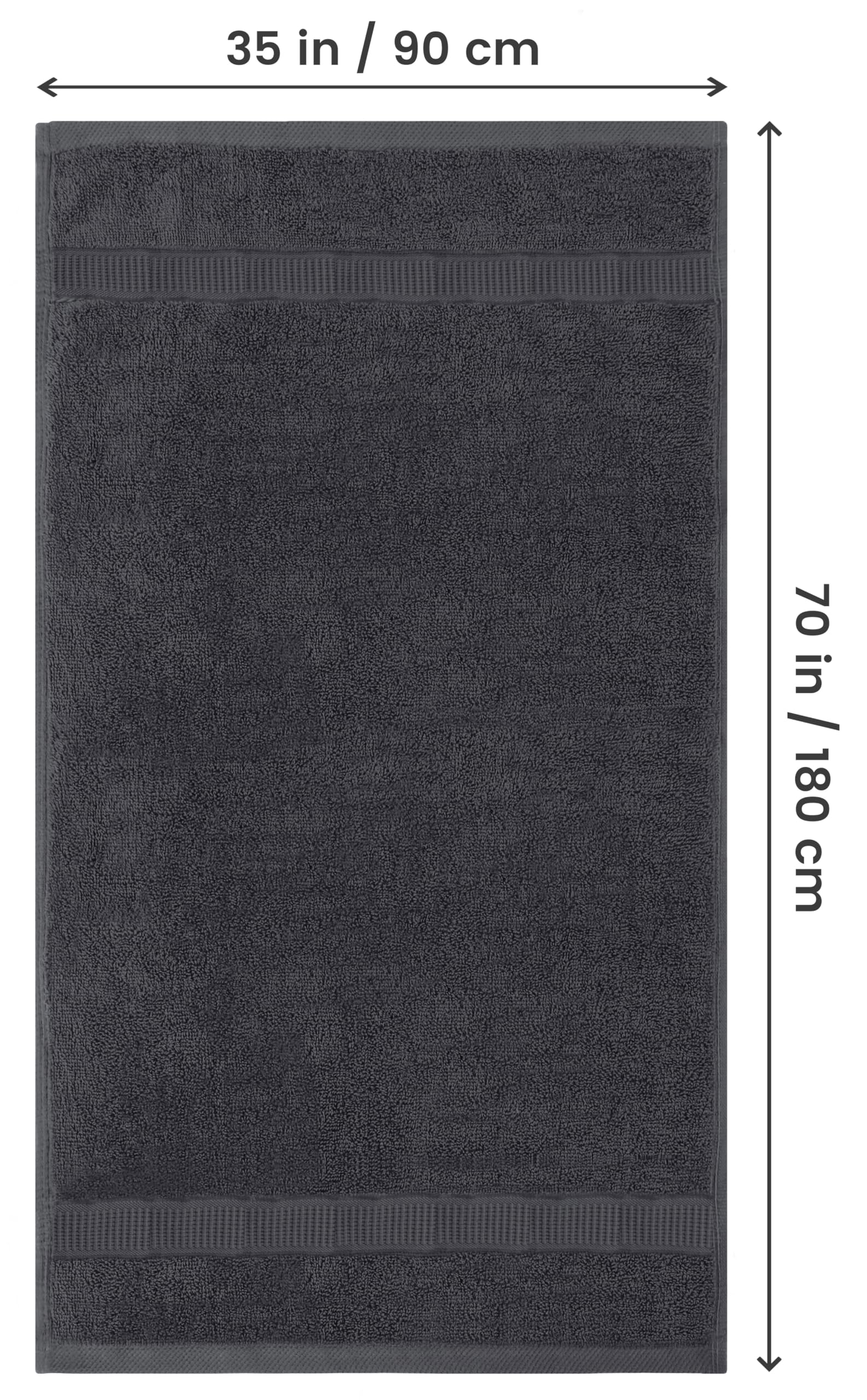 Foto 3 pulgar | Toalla De Baño Utopia Towels Luxurious Jumbo, 100% Algodón, 600 G/m², Color Gris - Venta Internacional.
