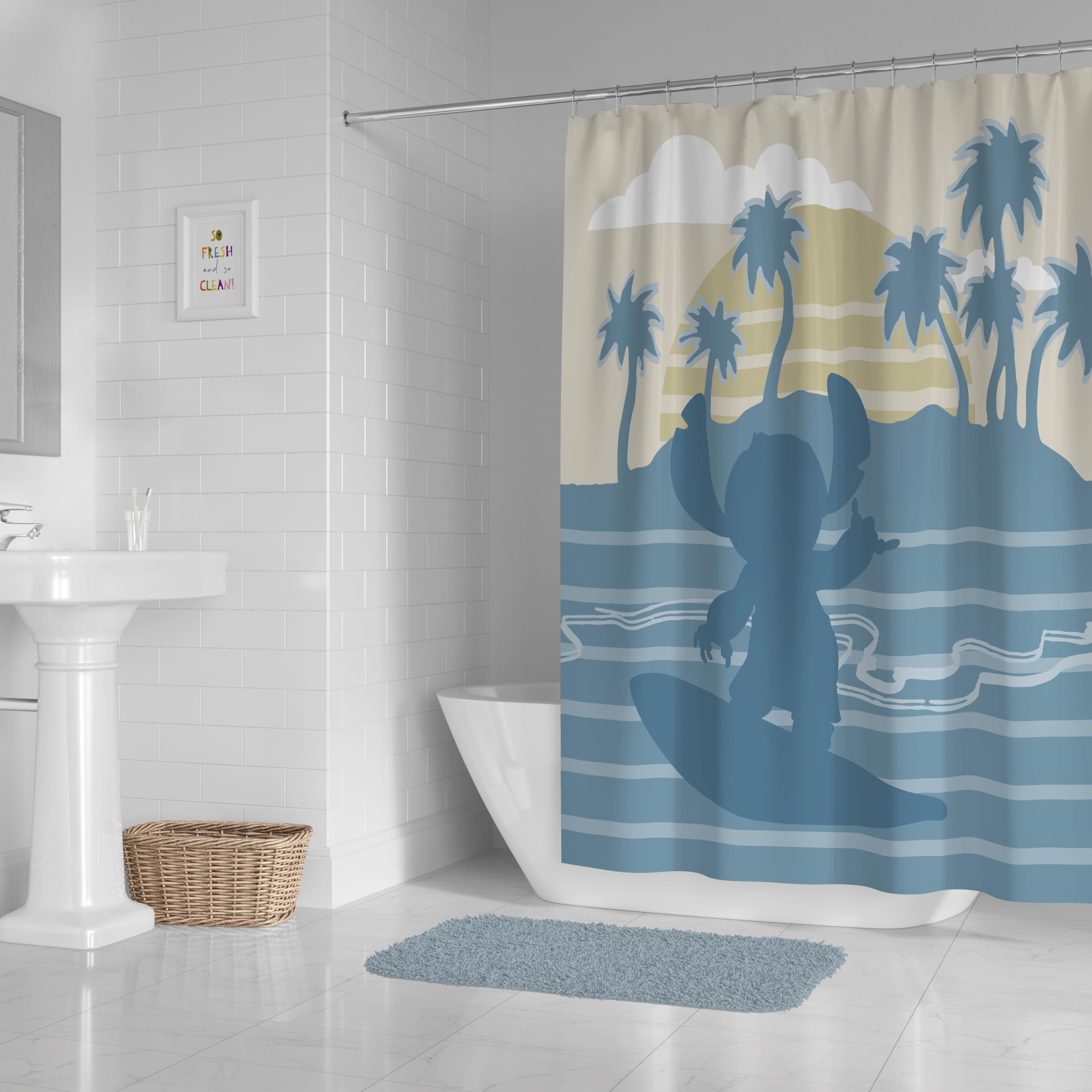 Foto 2 | Cortina De Ducha Jay Franco Disney Lilo And Stitch 178 X 183 Cm - Venta Internacional.