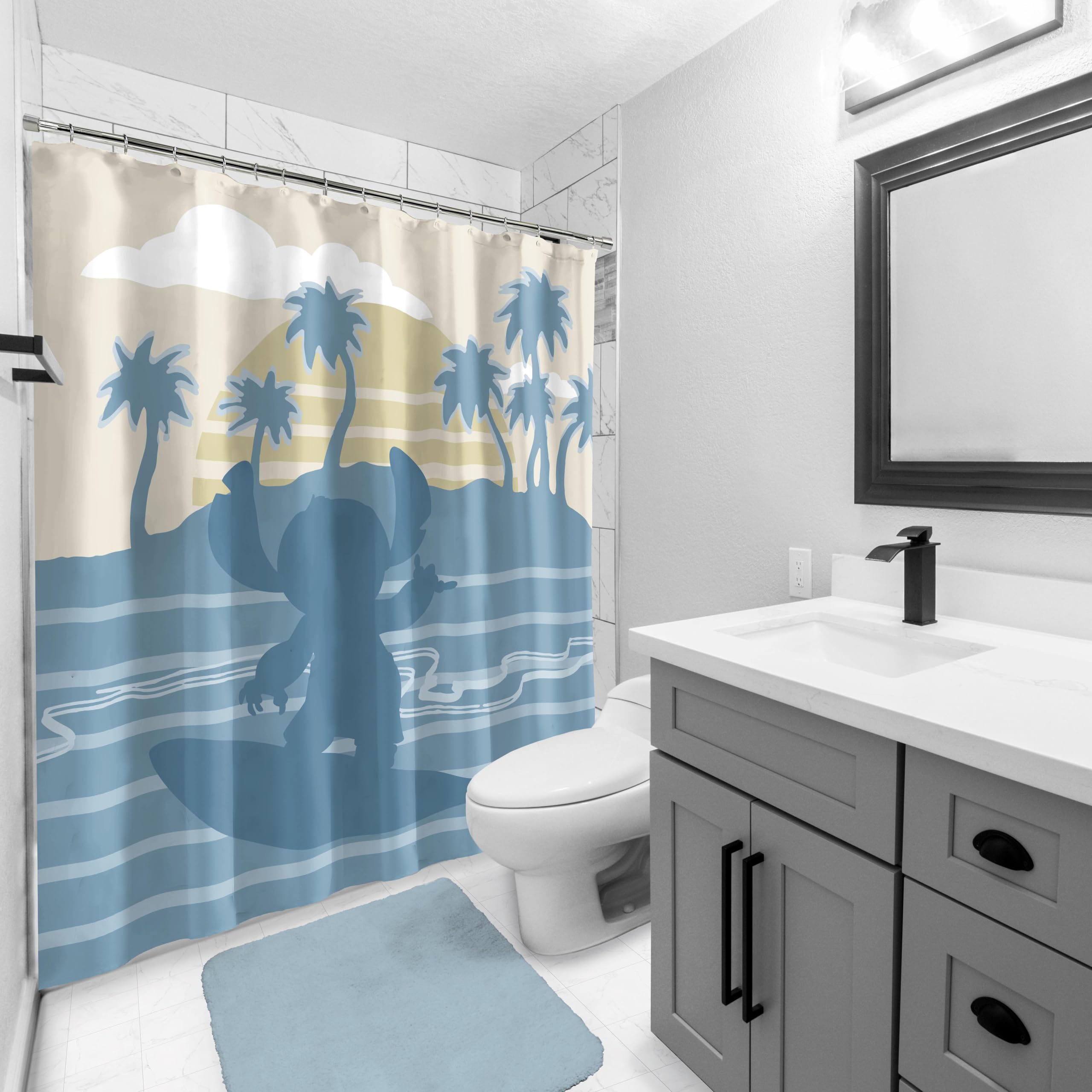 Foto 3 | Cortina De Ducha Jay Franco Disney Lilo And Stitch 178 X 183 Cm - Venta Internacional.
