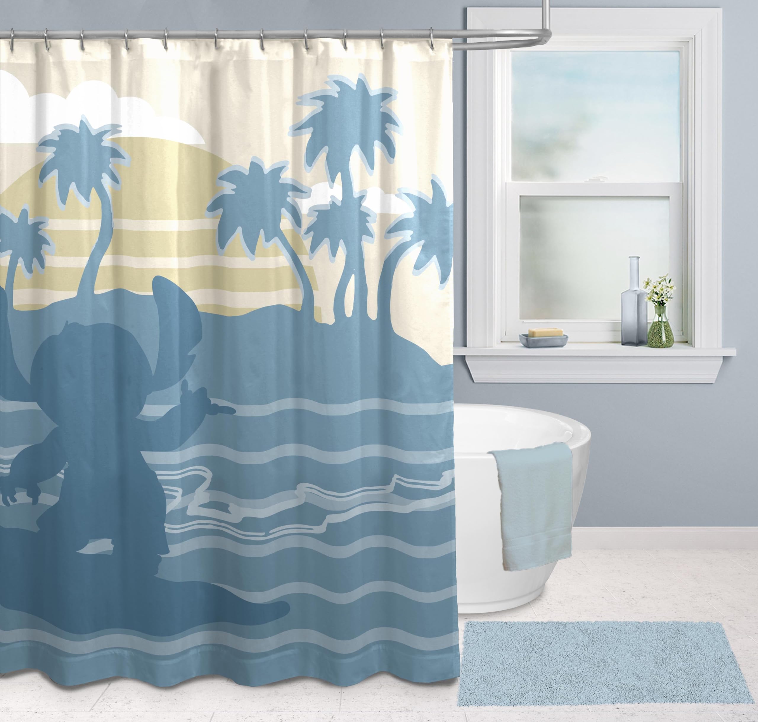 Foto 6 pulgar | Cortina De Ducha Jay Franco Disney Lilo And Stitch 178 X 183 Cm - Venta Internacional.