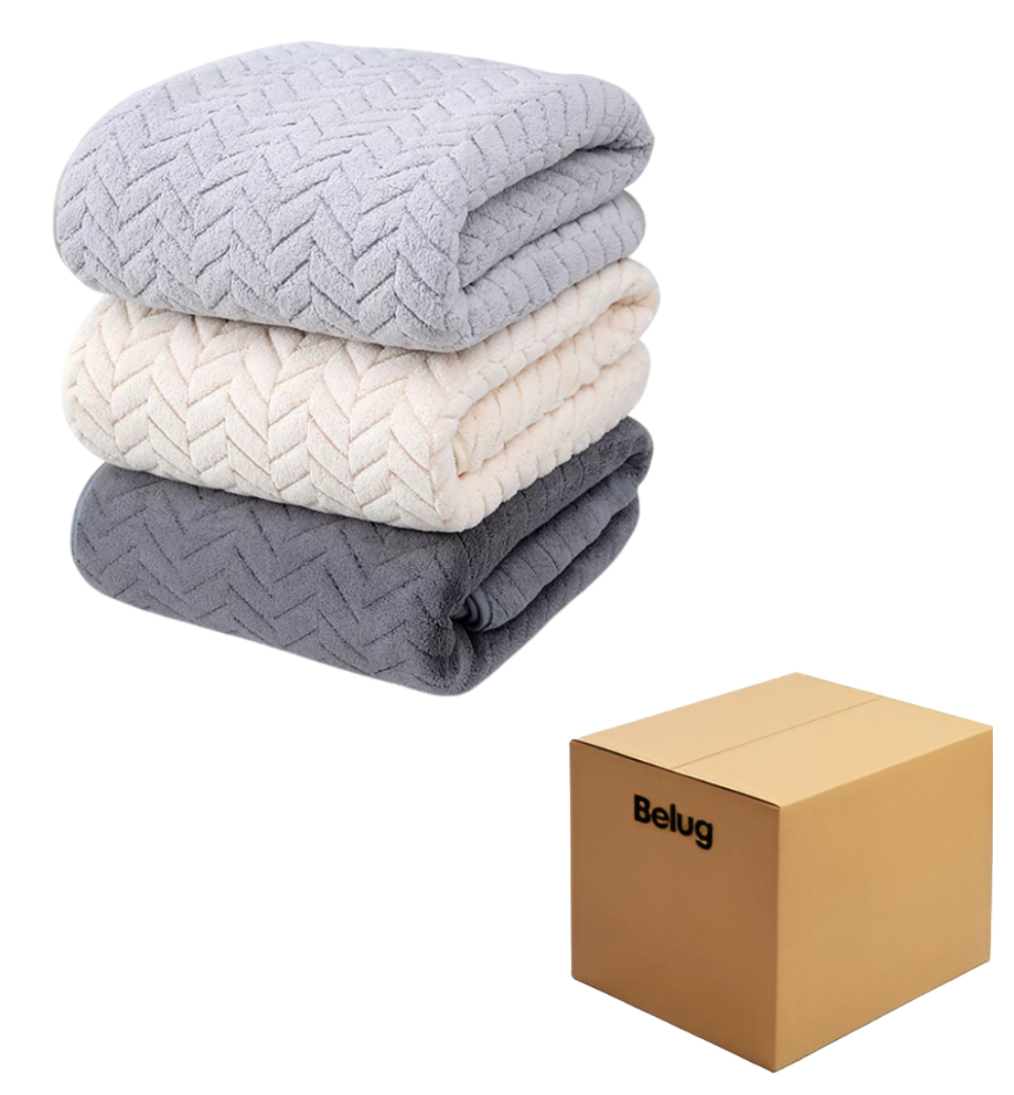 Foto 1 | Toallas De Baño Belug 3 Piezas Gris Oscuro + Gris Claro + Beige