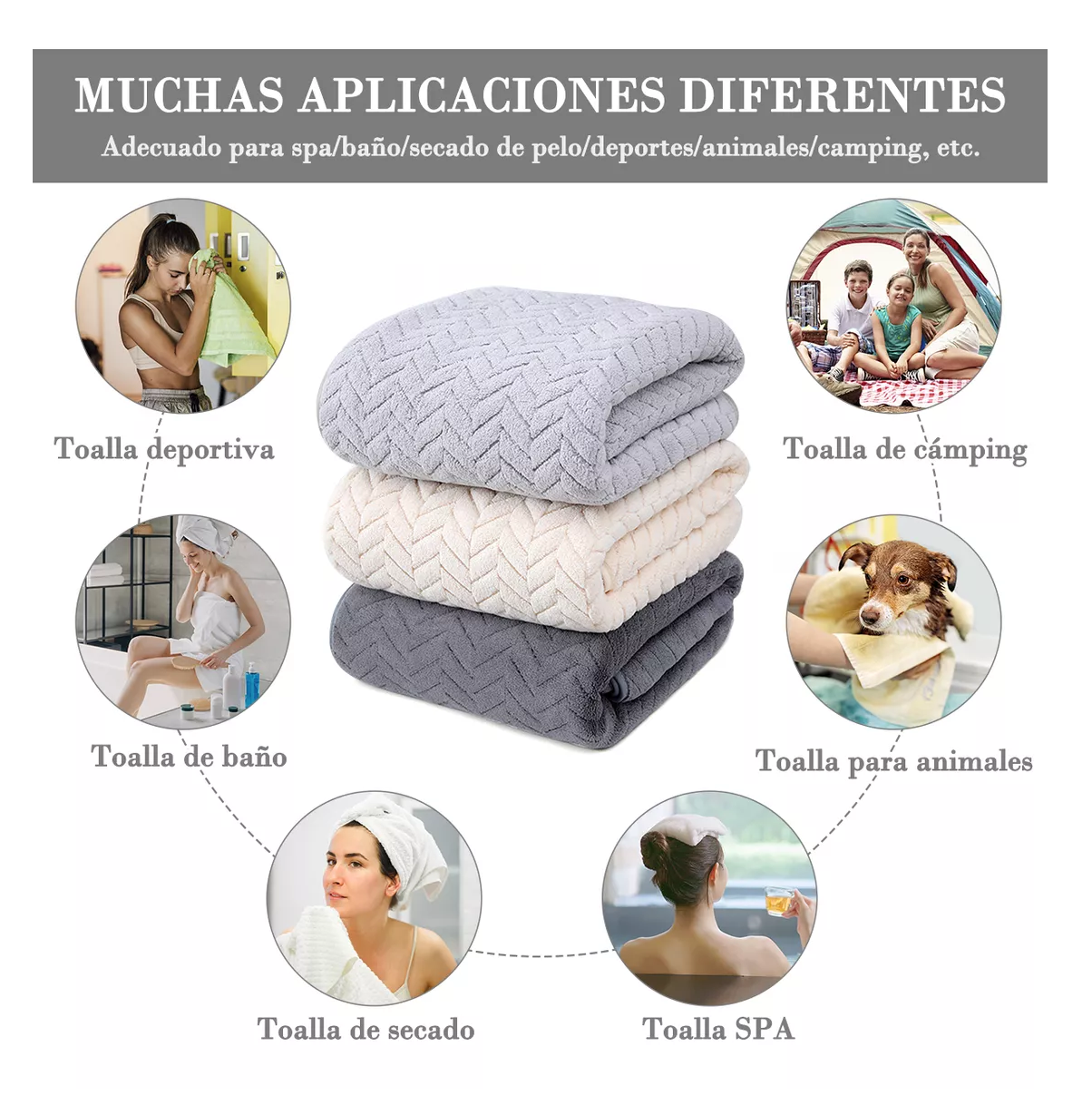 Foto 3 pulgar | Toallas De Baño Belug 3 Piezas Gris Oscuro + Gris Claro + Beige
