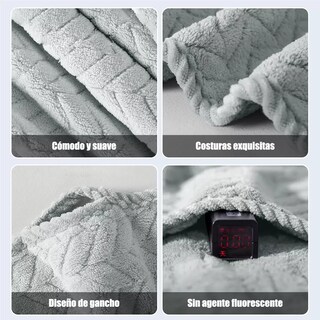 Foto 5 | Toallas De Baño Belug 3 Piezas Gris Oscuro + Gris Claro + Beige
