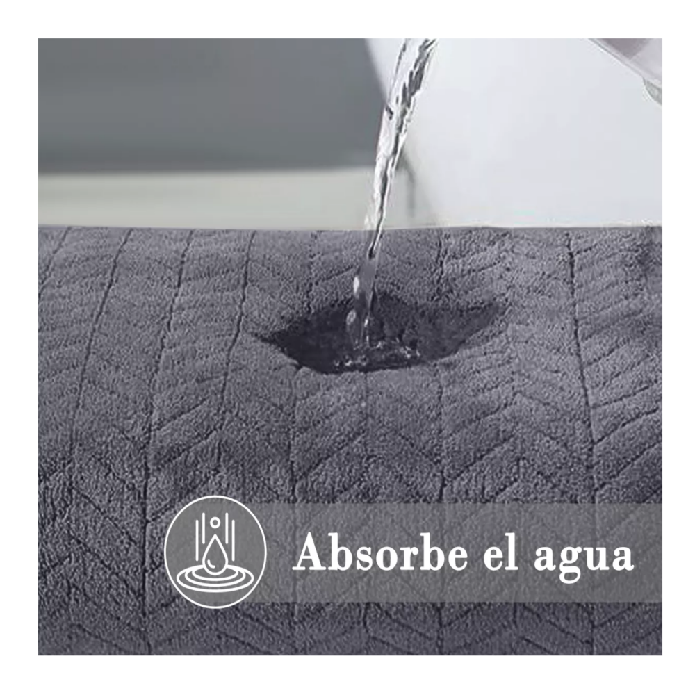 Foto 3 pulgar | Toallas De Baño Completo Grande 70 × 140 Cm 3 Piezas, Gris Oscuro Café Oscuro, Verde