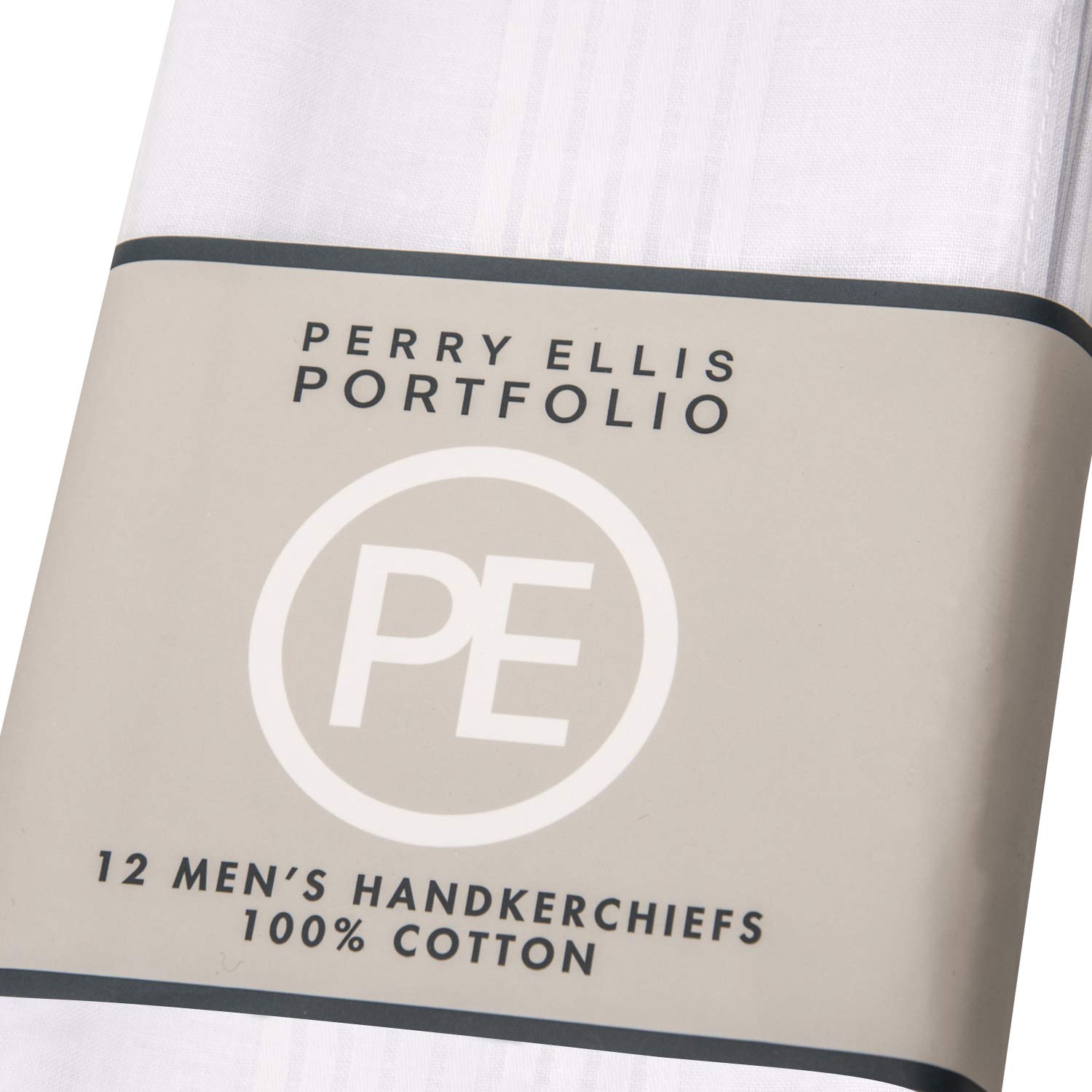 Foto 2 | Paquete De 12 Pañuelos Perry Ellis, 100% Algodón, Color Blanco, 16 X 16 Cm - Venta Internacional.