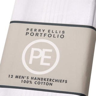 Foto 2 | Paquete De 12 Pañuelos Perry Ellis, 100% Algodón, Color Blanco, 16 X 16 Cm - Venta Internacional.
