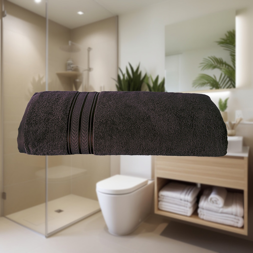 Foto 3 pulgar | Toalla Baño Completo Premium Negro Poliéster Concord