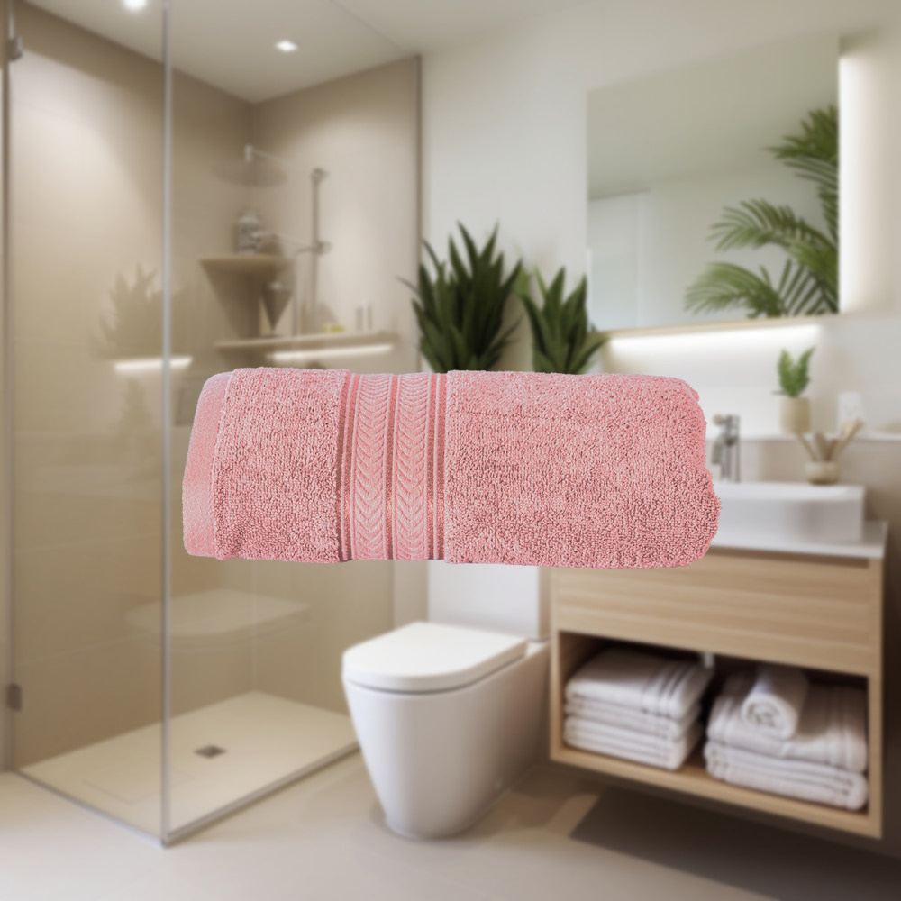 Foto 3 pulgar | Toalla Medio Baño Encanto Rosa Light Poliéster Concord