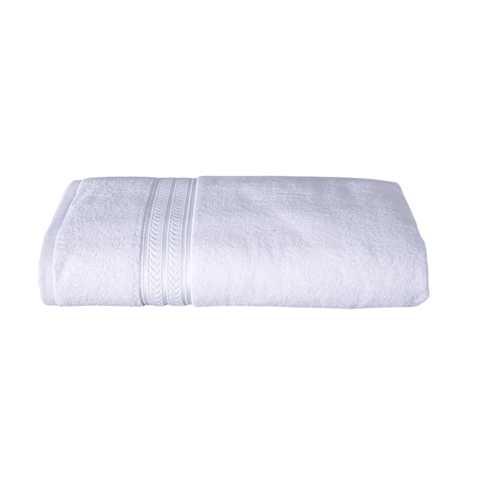 Toalla Baño Completo Premium Blanco Poliéster Concord