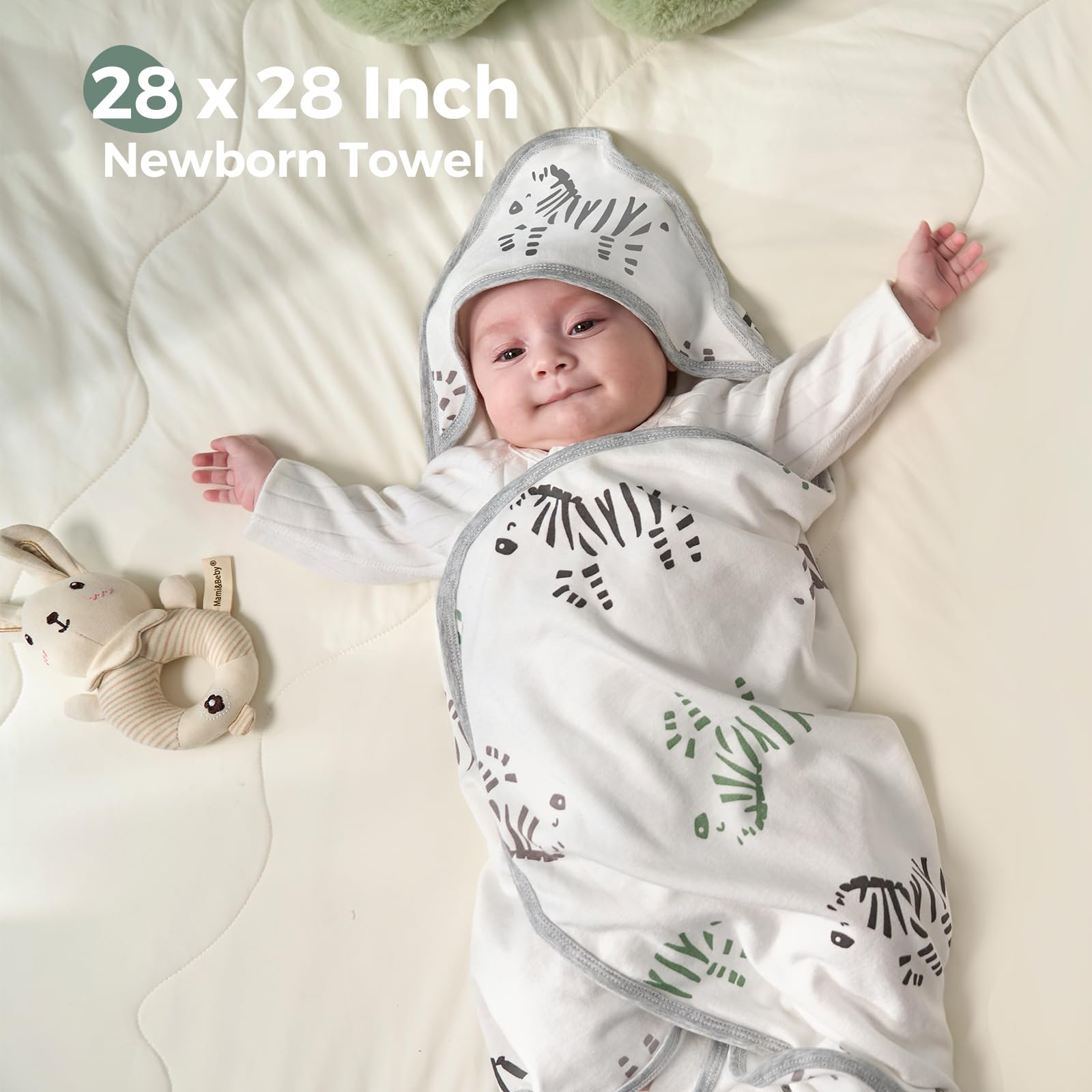 Foto 7 pulgar | Toalla Para Bebé Momcozy Best Wishes Con Capucha, Suave Y Absorbente - Venta Internacional.