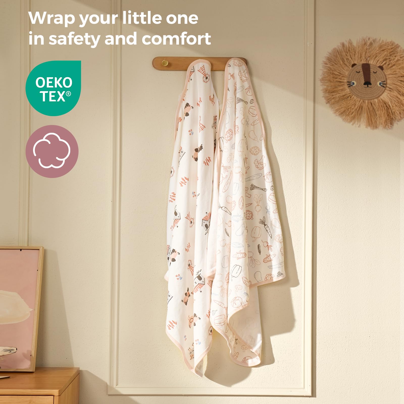 Foto 4 | Toalla Para Bebé Momcozy Best Wishes Con Capucha, Suave Y Absorbente - Venta Internacional.