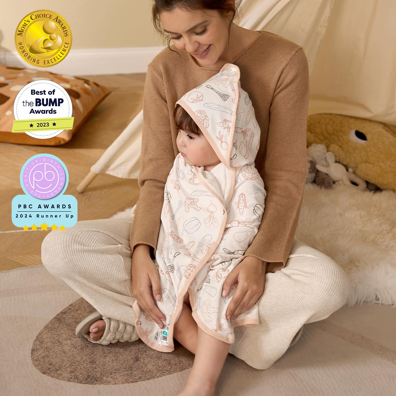 Foto 6 pulgar | Toalla Para Bebé Momcozy Best Wishes Con Capucha, Suave Y Absorbente - Venta Internacional.