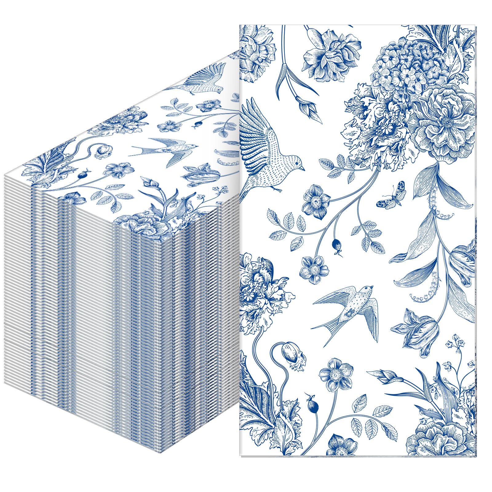 Servilletas De Papel Tatuo Blue Floral, 200 Unidades, Para Baño - Venta Internacional. $869