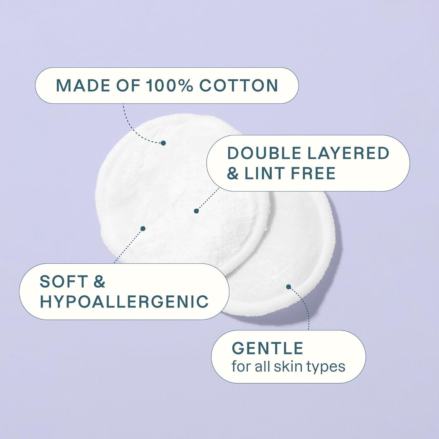 Foto 4 | Cotton Rounds Cliganic Premium 100% Algodón Puro (500 Unidades) - Venta Internacional.