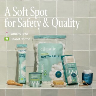 Foto 6 | Cotton Rounds Cliganic Premium 100% Algodón Puro (500 Unidades) - Venta Internacional.