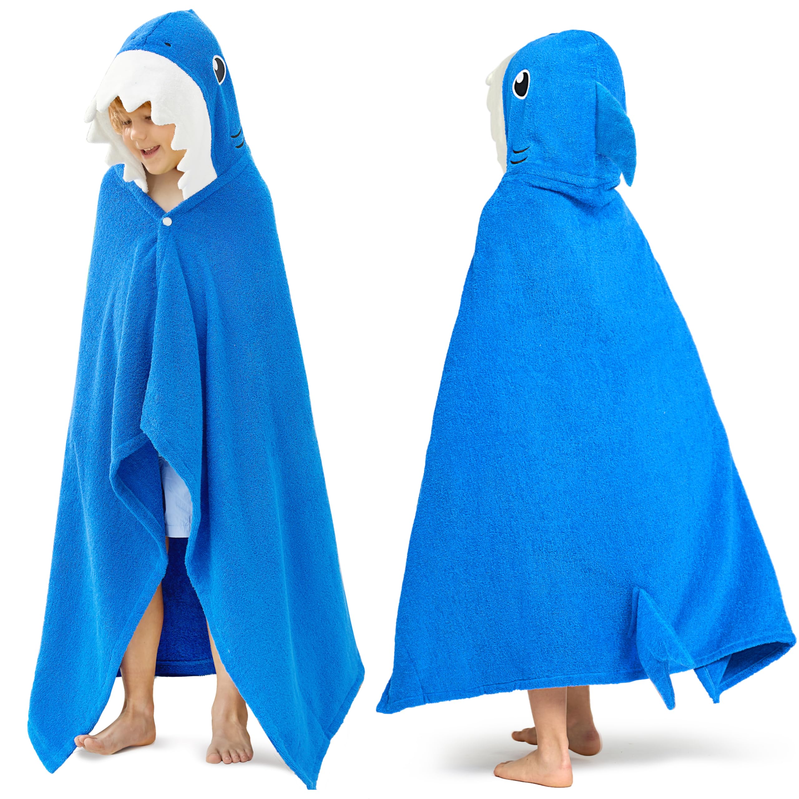 Foto 2 pulgar | Toalla Con Capucha Joiedomi Shark Para Niños De 3 A 10 Años, Algodón Suave - Venta Internacional.