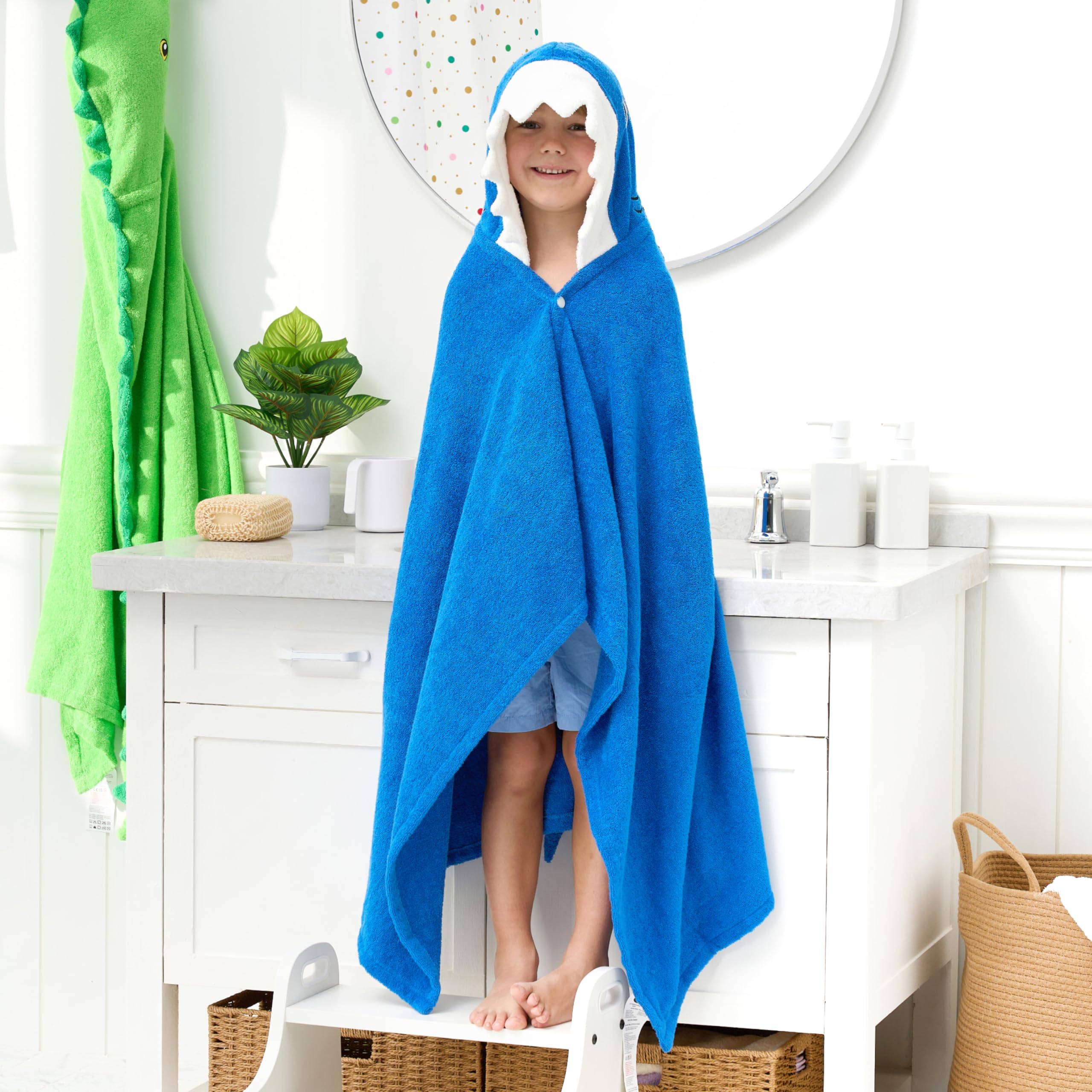 Foto 3 pulgar | Toalla Con Capucha Joiedomi Shark Para Niños De 3 A 10 Años, Algodón Suave - Venta Internacional.