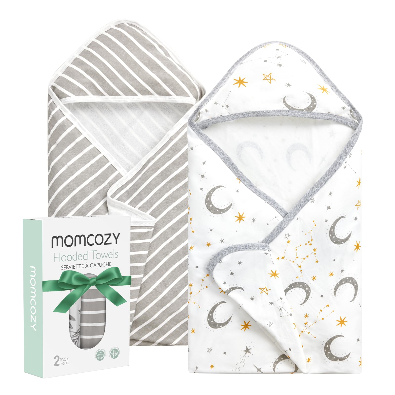Foto 1 | Toalla Con Capucha Para Bebé Momcozy Starry Sky, 2 Unidades, Algodón, 70 X 70 Cm - Venta Internacional.