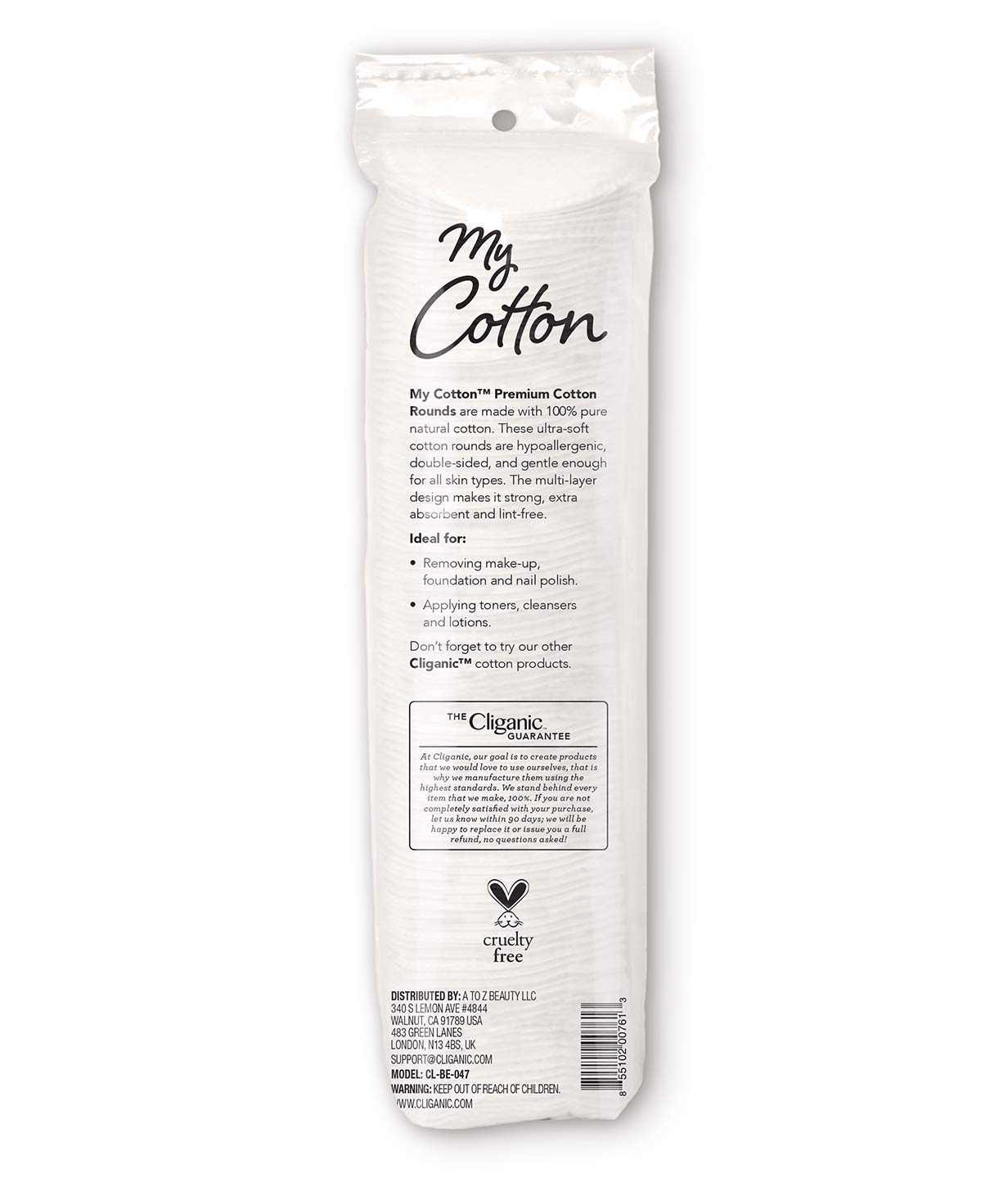 Foto 3 | Cotton Rounds Cliganic My Cotton Premium, 540 Unidades - Venta Internacional.