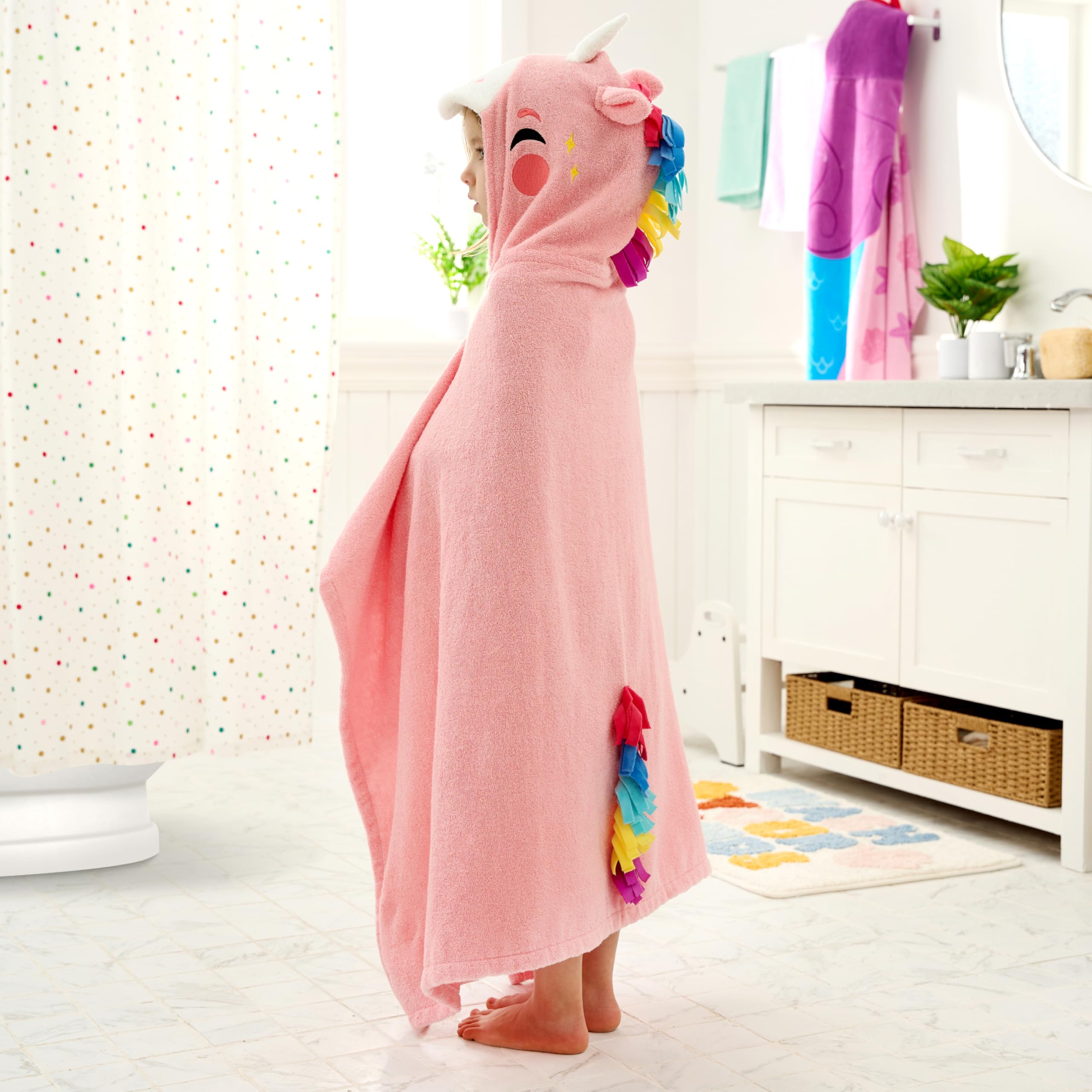 Foto 2 | Toalla Con Capucha Joiedomi Unicorn Para Niños De 3 A 10 Años, Algodón Suave - Venta Internacional.