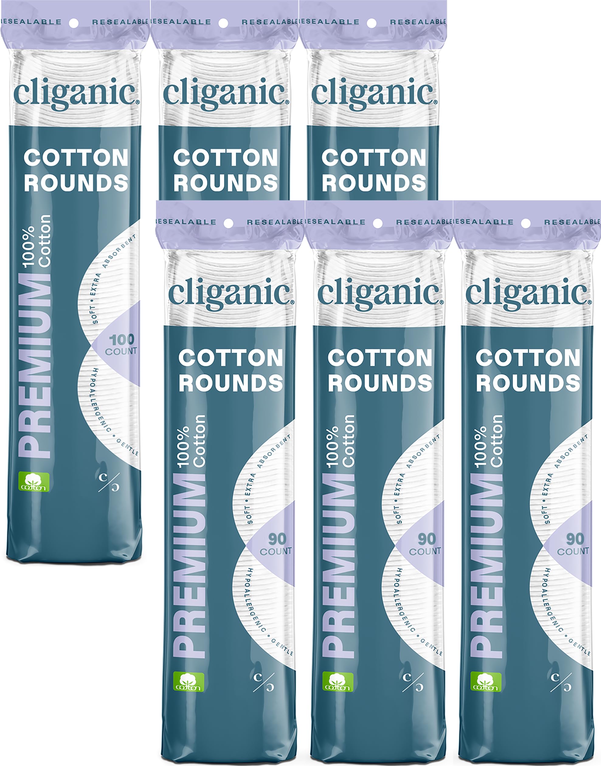 Foto 1 | Almohadillas Desmaquillantes Cliganic Premium, 100% Algodón, 540 Unidades - Venta Internacional.