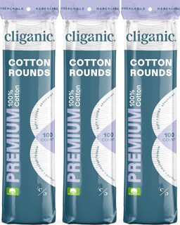 Foto 1 | Cotton Rounds Cliganic Premium, 100% Algodón Puro (300 Unidades) - Venta Internacional.